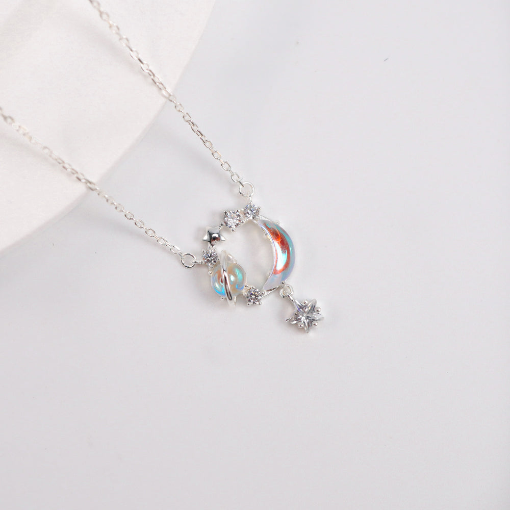 Moon and Sun Moonstone Necklace