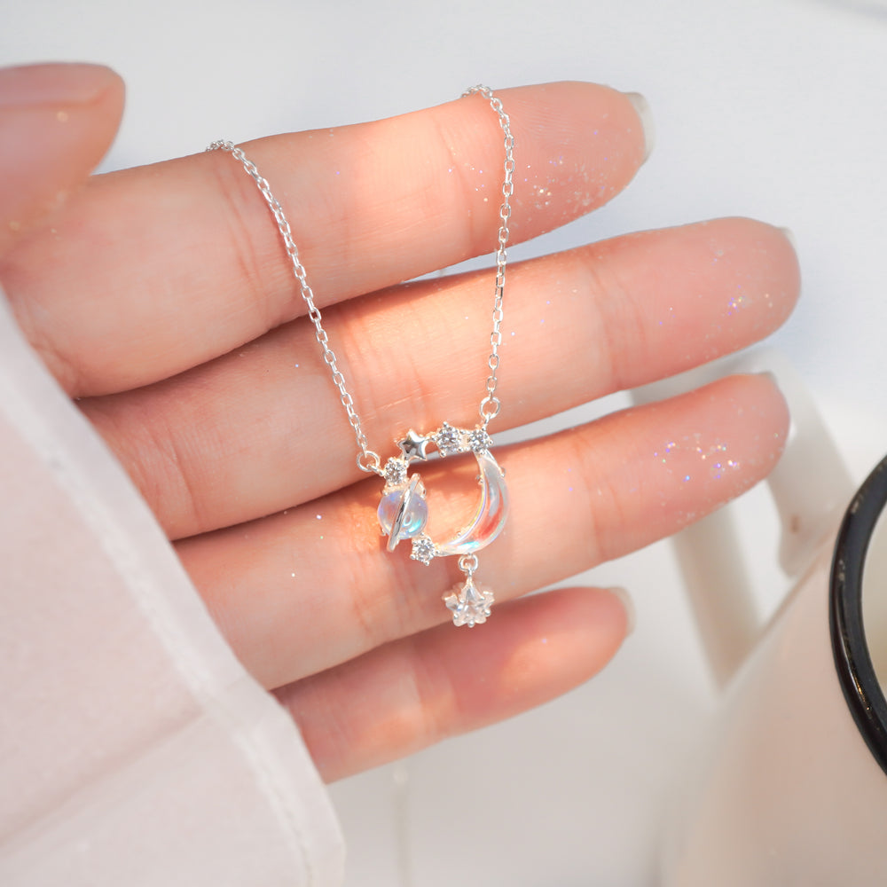Moon and Sun Moonstone Necklace