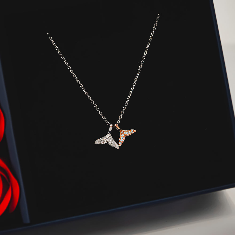 Mermaid Tail Necklace Rose Gold
