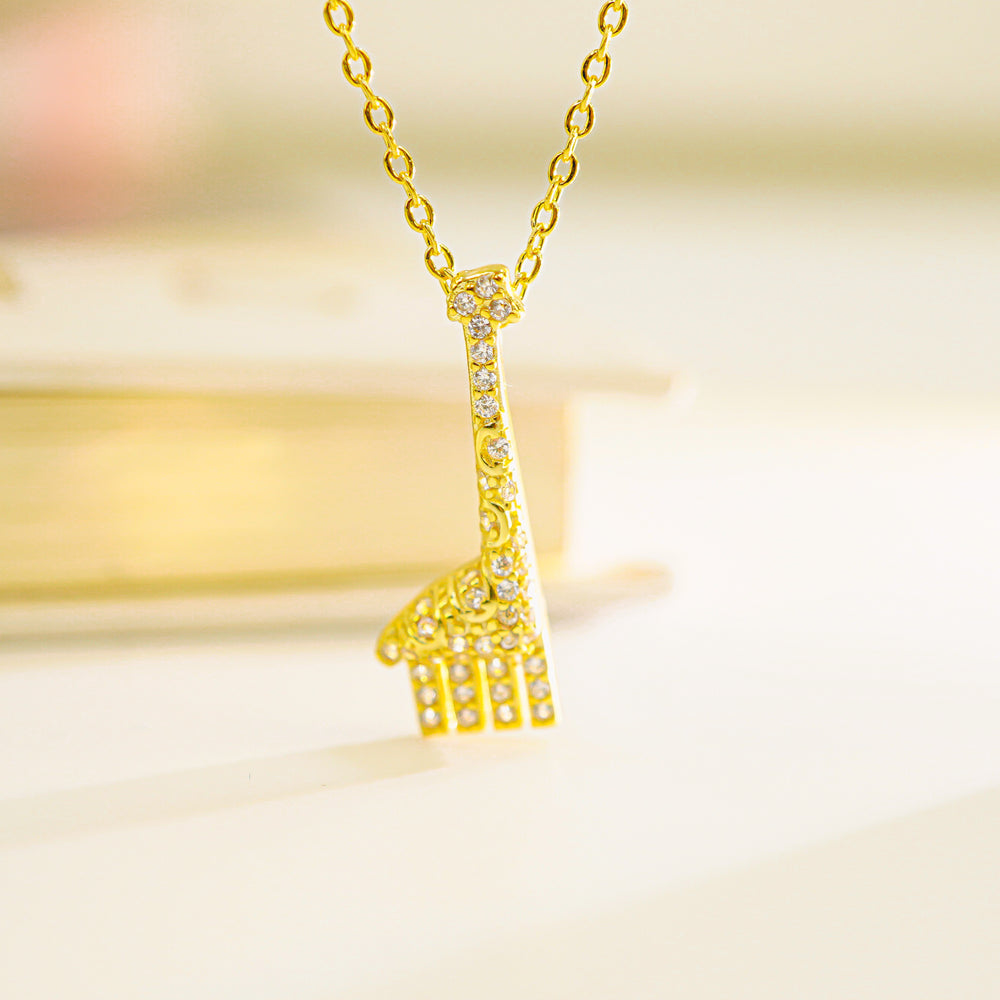 Sparkling Giraffe Necklace Gold