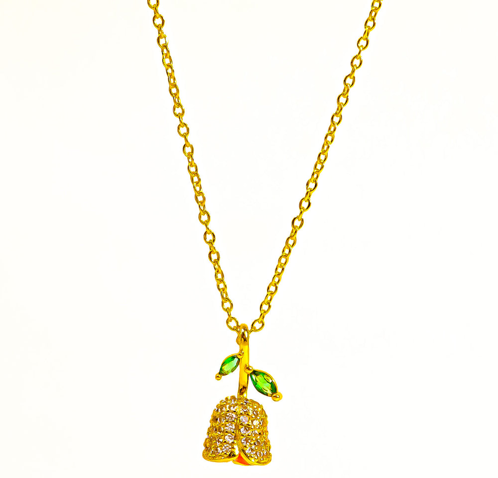 Love Rosebud Necklace Gold