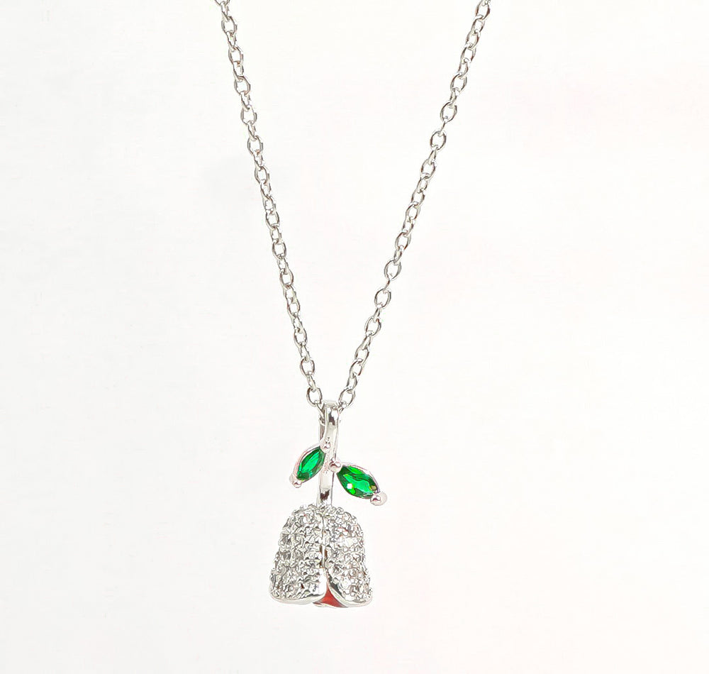 Love Rosebud Necklace Silver