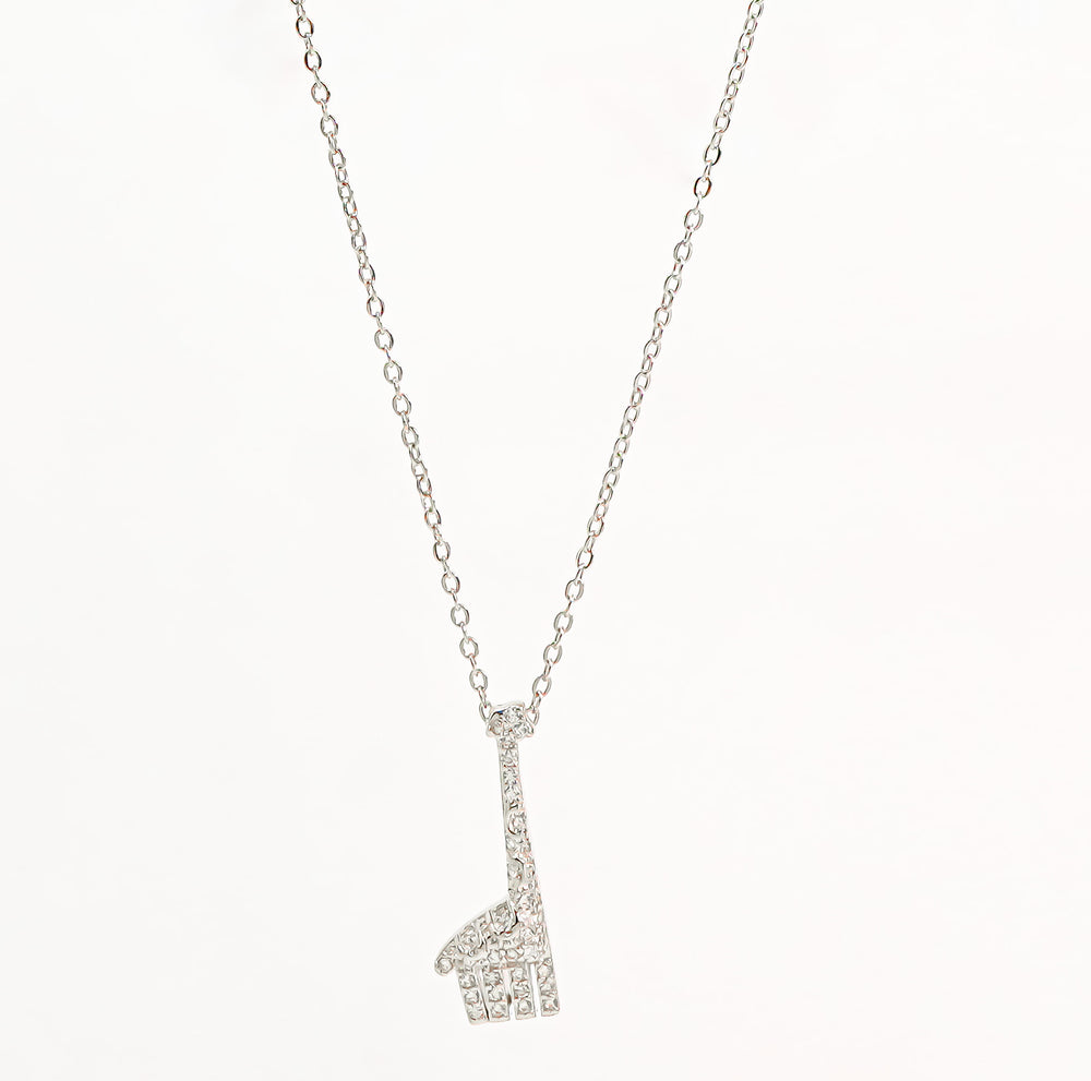 Sparkling Giraffe Necklace Silver