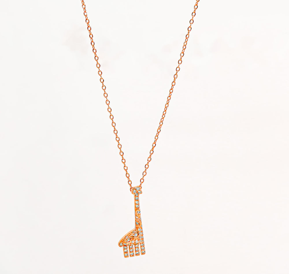 Sparkling Giraffe Necklace Rose Gold