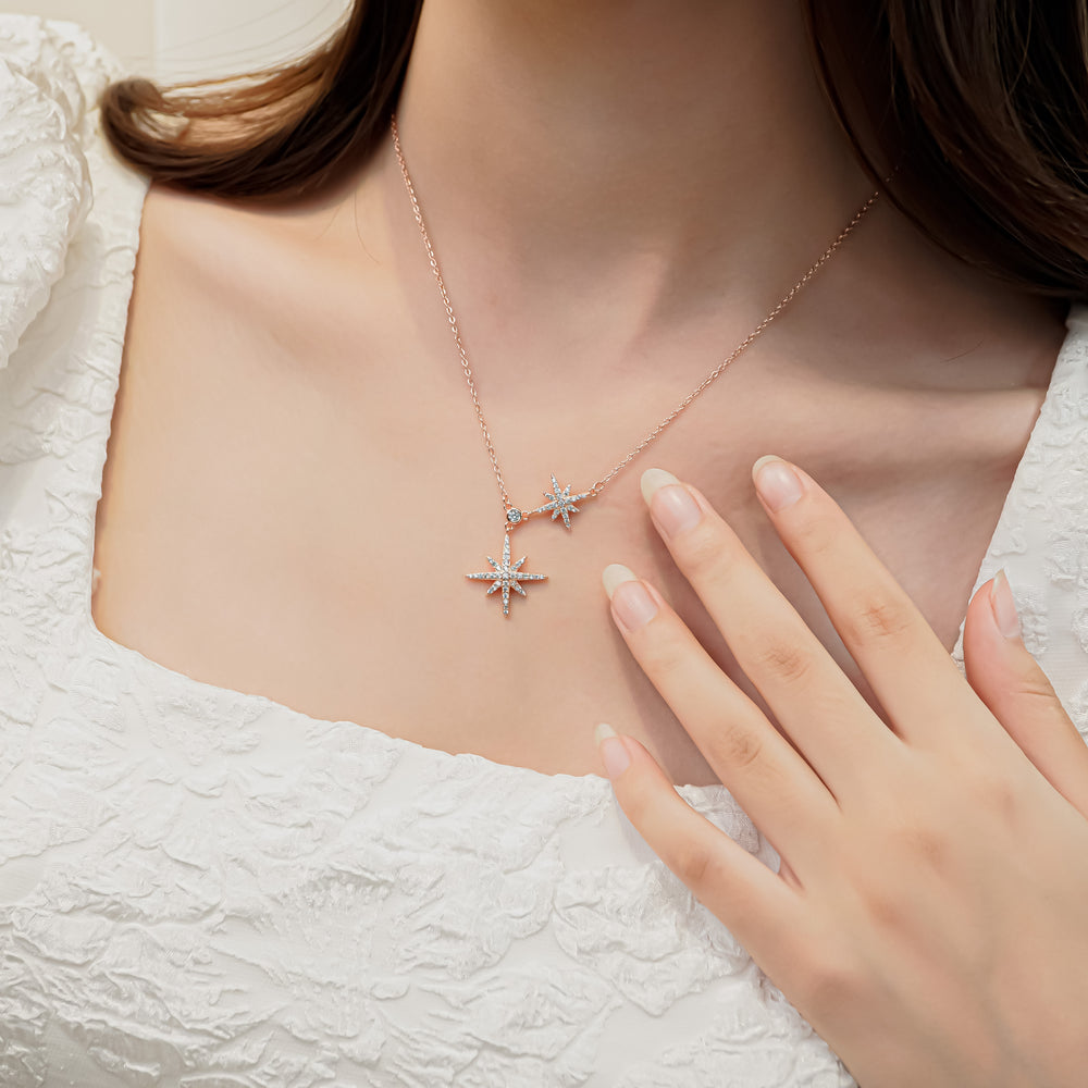 Shooting Star Necklace Rose Gold