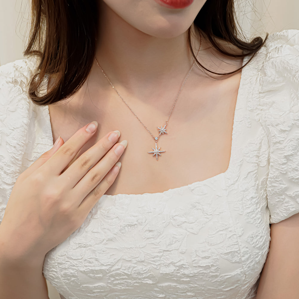 Shooting Star Necklace Rose Gold