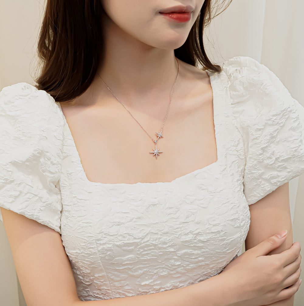 Shooting Star Necklace Rose Gold
