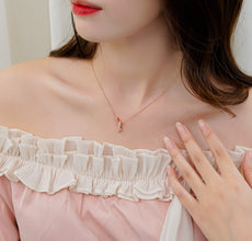 Dây chuyền bạc nữ LAMY Intertwined Sparkle Necklace Rose Gold 6422RG