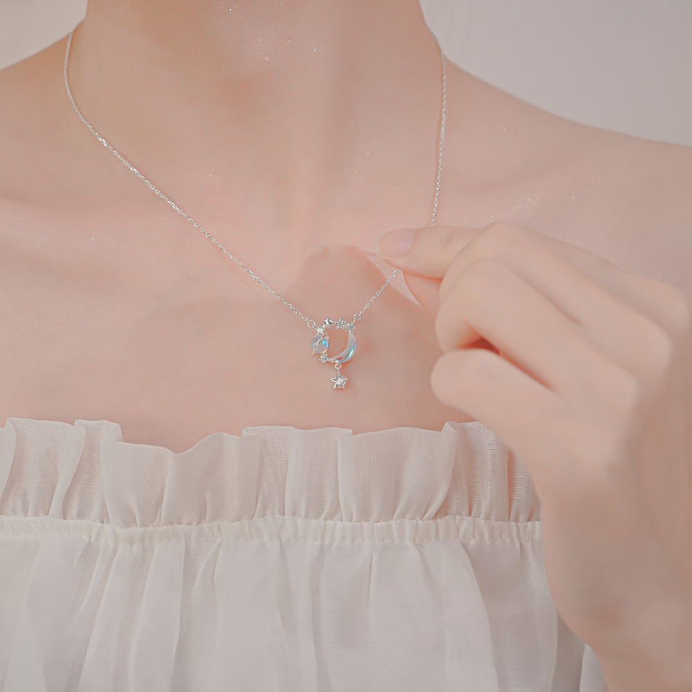 Moon and Sun Moonstone Necklace