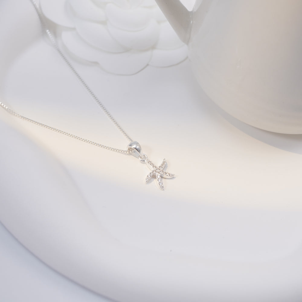 Star Fish Pendant Necklace Silver - 6339SV