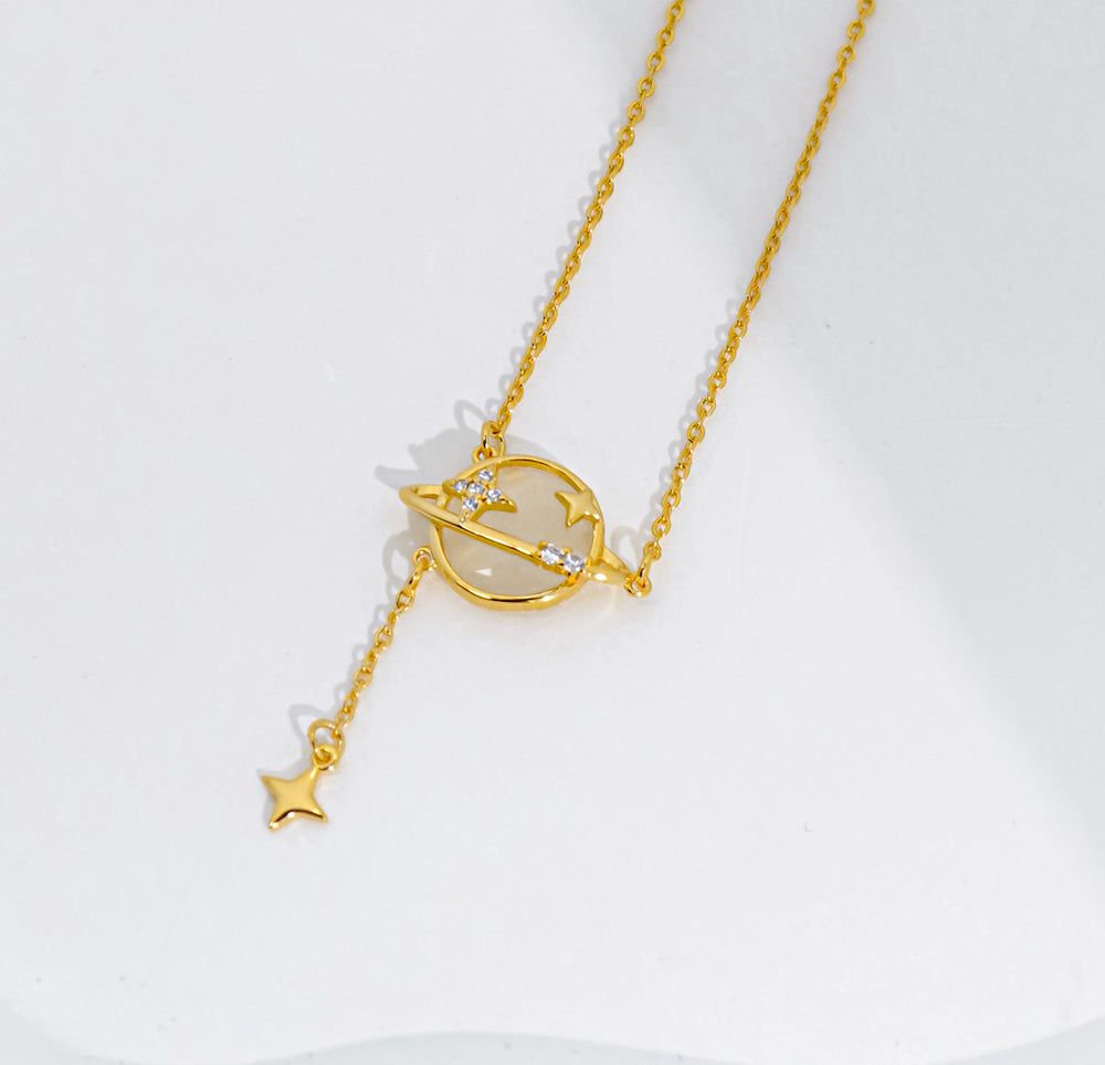 Orbiting Star Necklace Gold