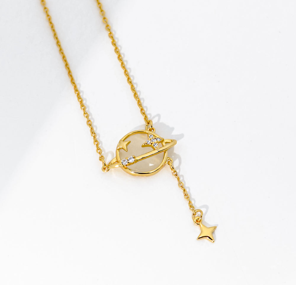 Orbiting Star Necklace Gold