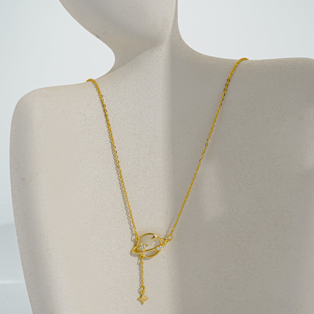 Orbiting Star Necklace Gold
