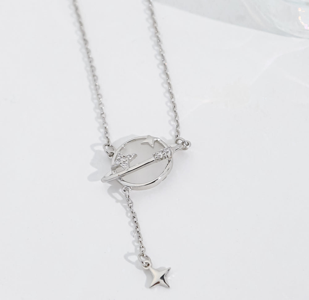 Orbiting Star Necklace Silver