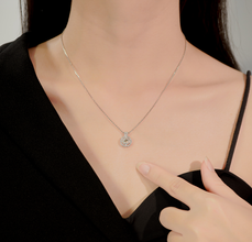 Dây chuyền kim cương Moissanite LAMY Double Aura 4 ly kiểm định GRA CDEDN003 - Hàng chính hãng đã kiểm định