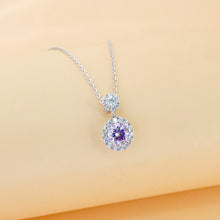 Dây chuyền kim cương Moissanite tím LAMY Twin Glow 6.5 ly kiểm định GRA CDEDN023TIM - Hàng chính hãng đã kiểm định