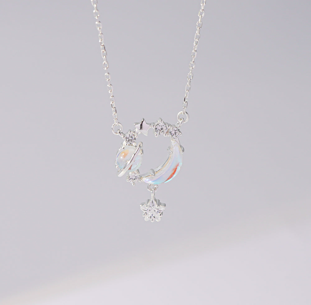 Moon and Sun Moonstone Necklace