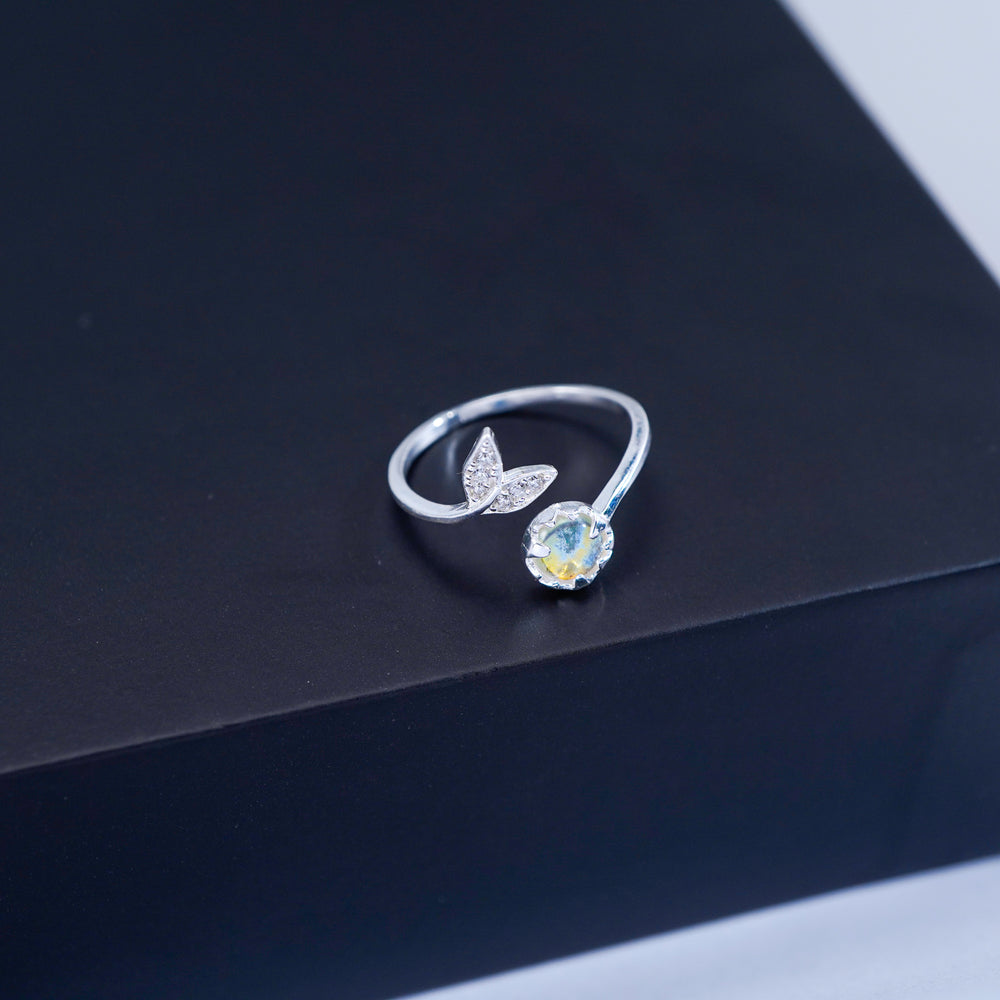 Cute Ocean Fish Mermaid Tail Ring Silver - 8342SV