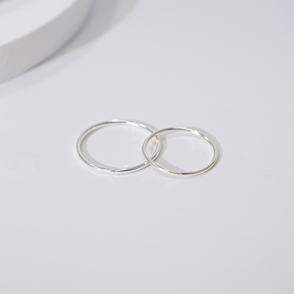 Basic Circle Couple Ring Silver
