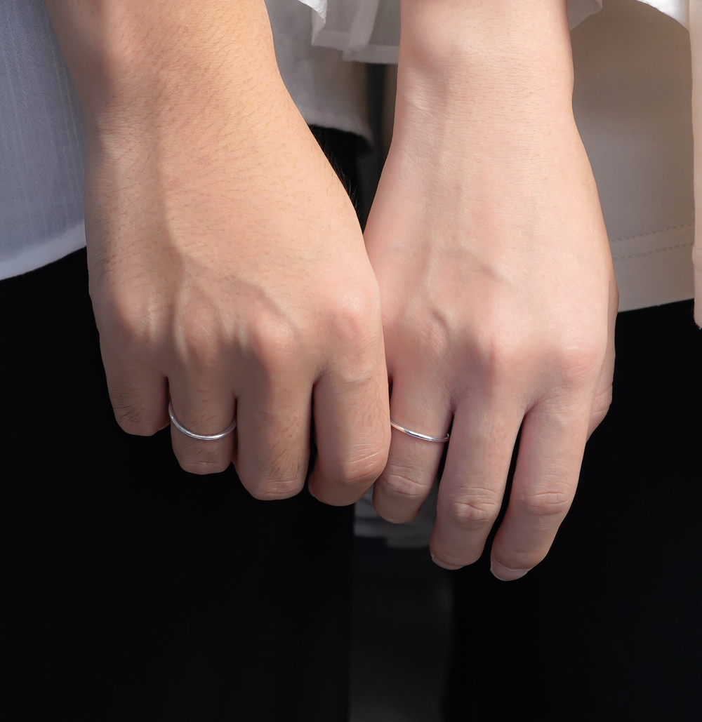 Basic Circle Couple Ring Silver