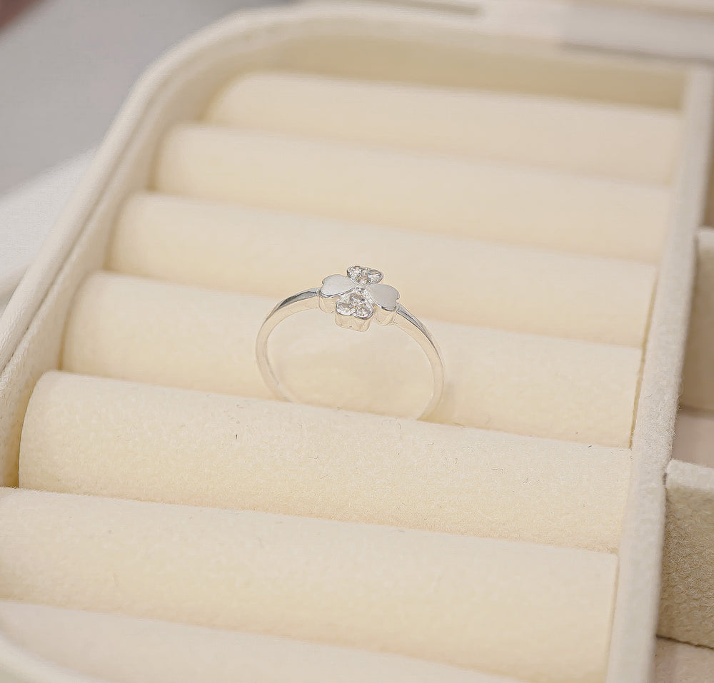 Four Leaf Stone Ring Silver - 8350SV