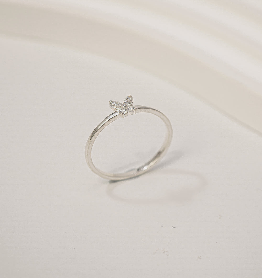 Stone Butterfly Ring Silver - 8377SV