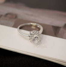 Nhẫn bạc LAMY Flower Halo Cluster Ring Silver CDE8351- Nhẫn bạc ta cao cấp