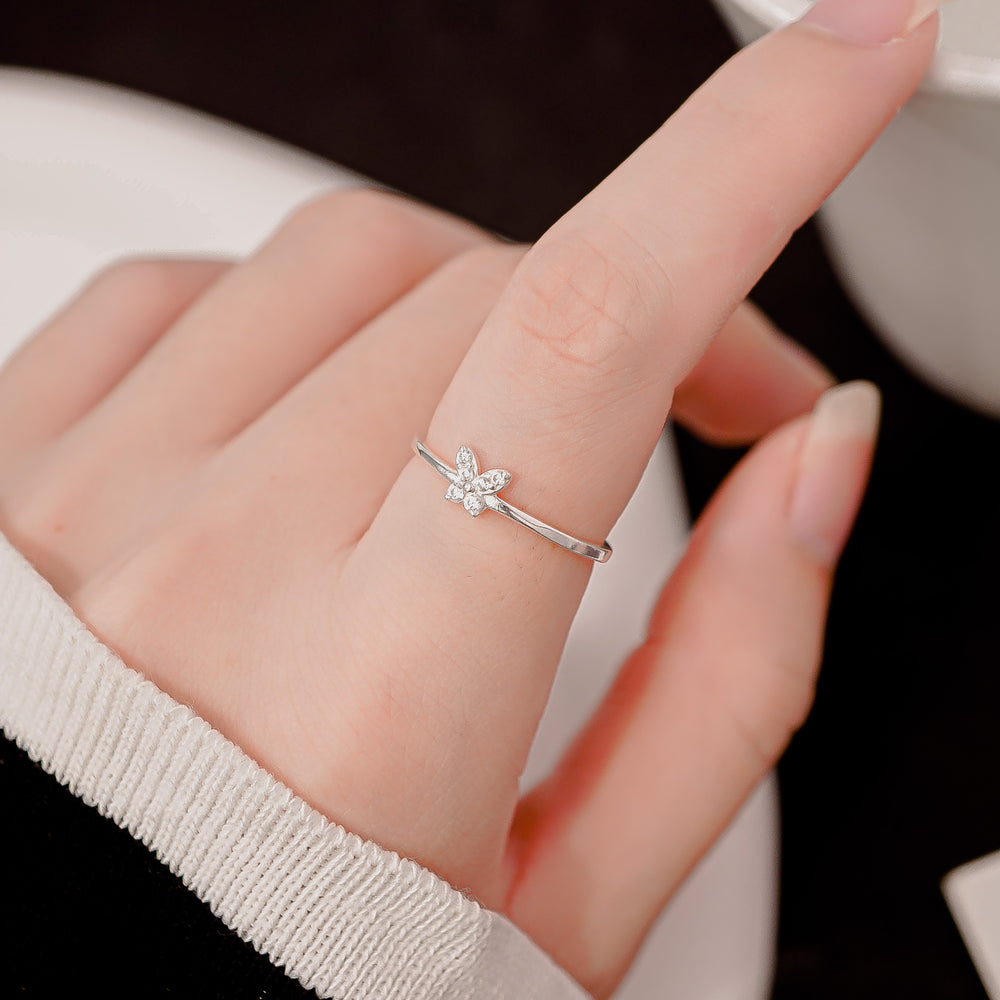 Stone Butterfly Ring Silver - 8377SV