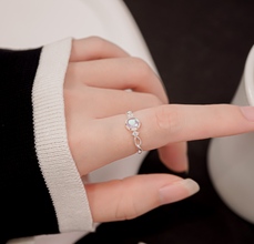 Nhẫn bạc LAMY Rainbow Moonstone Ring Silver CDE8349- Nhẫn bạc ta cao cấp