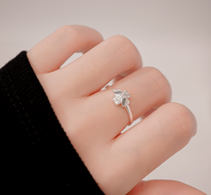 Nhẫn bạc LAMY Four Leaf Stone Ring Silver CDE8350- Nhẫn bạc ta cao cấp