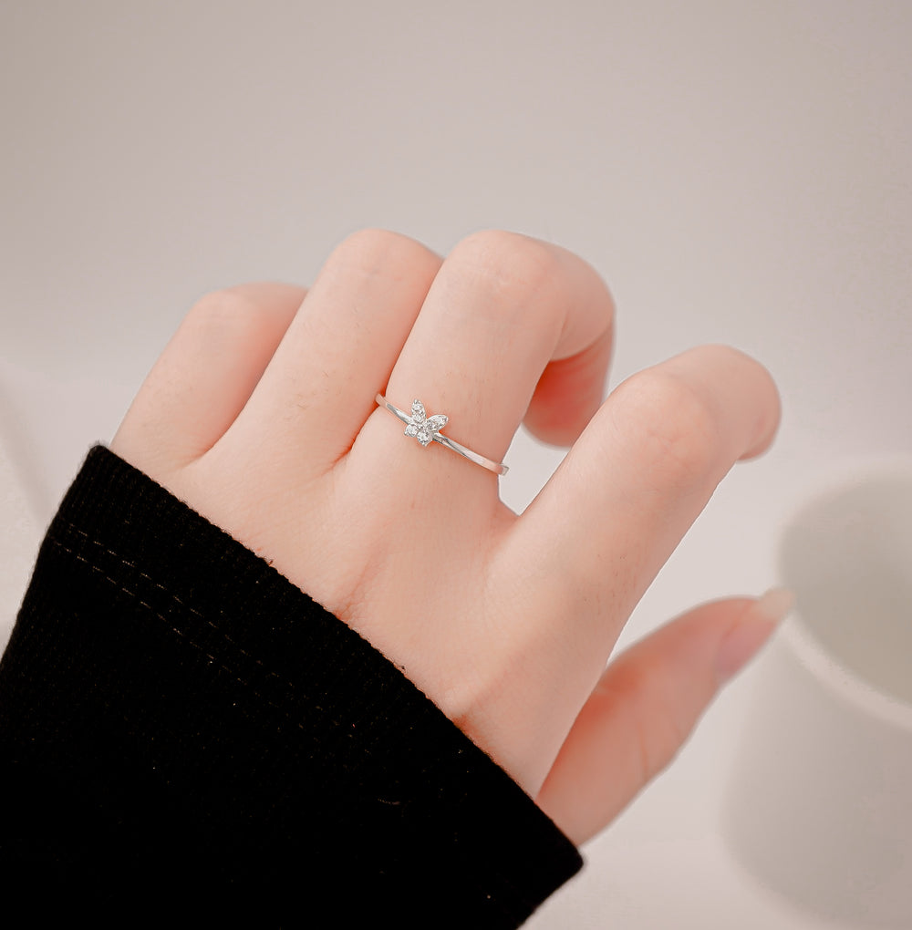 Stone Butterfly Ring Silver - 8377SV