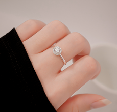 Nhẫn bạc nữ CDE Stone Flower Silver Ring CDE8354SV - Nhẫn bạc ta cao cấp