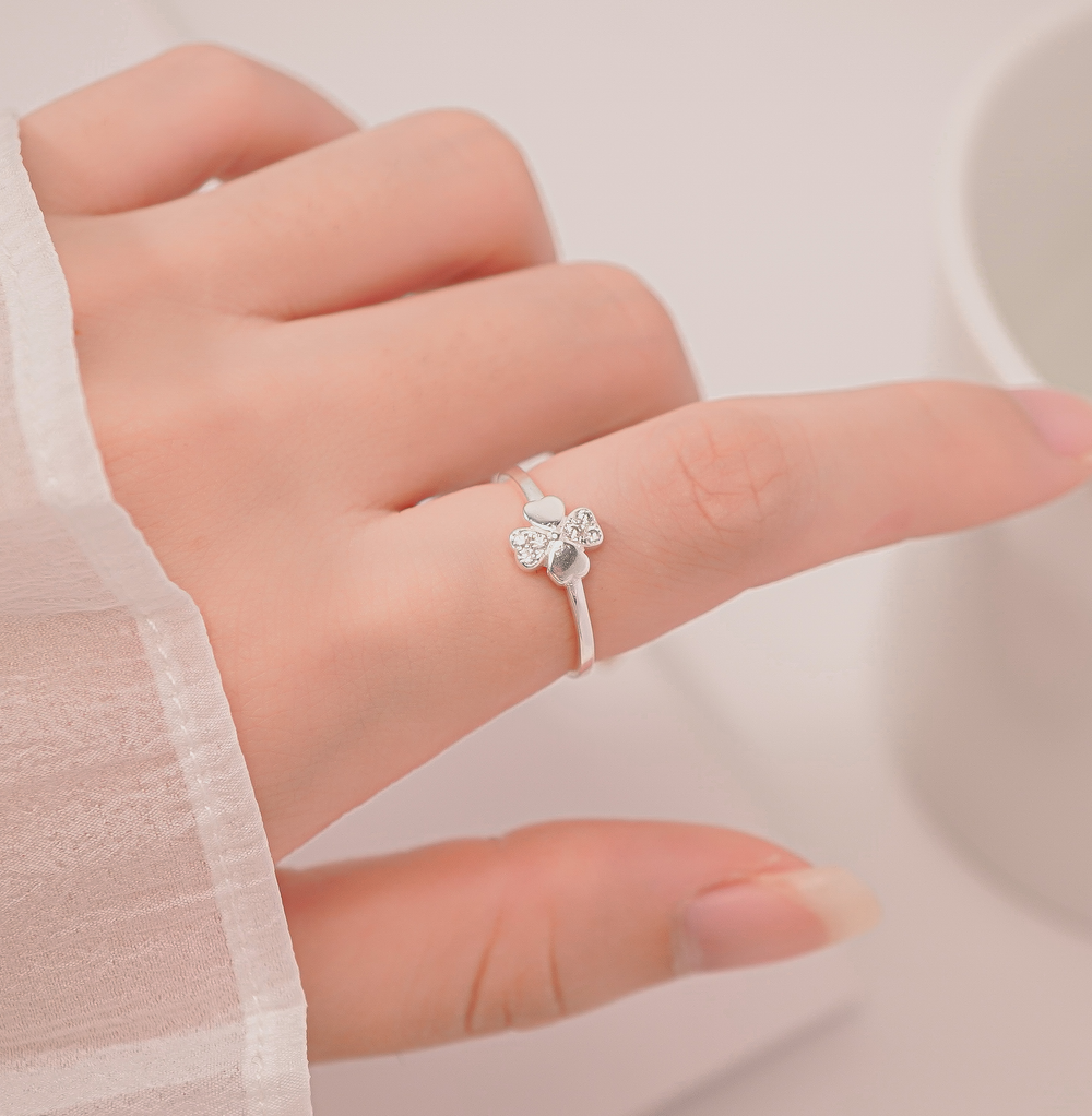 Four Leaf Stone Ring Silver - 8350SV