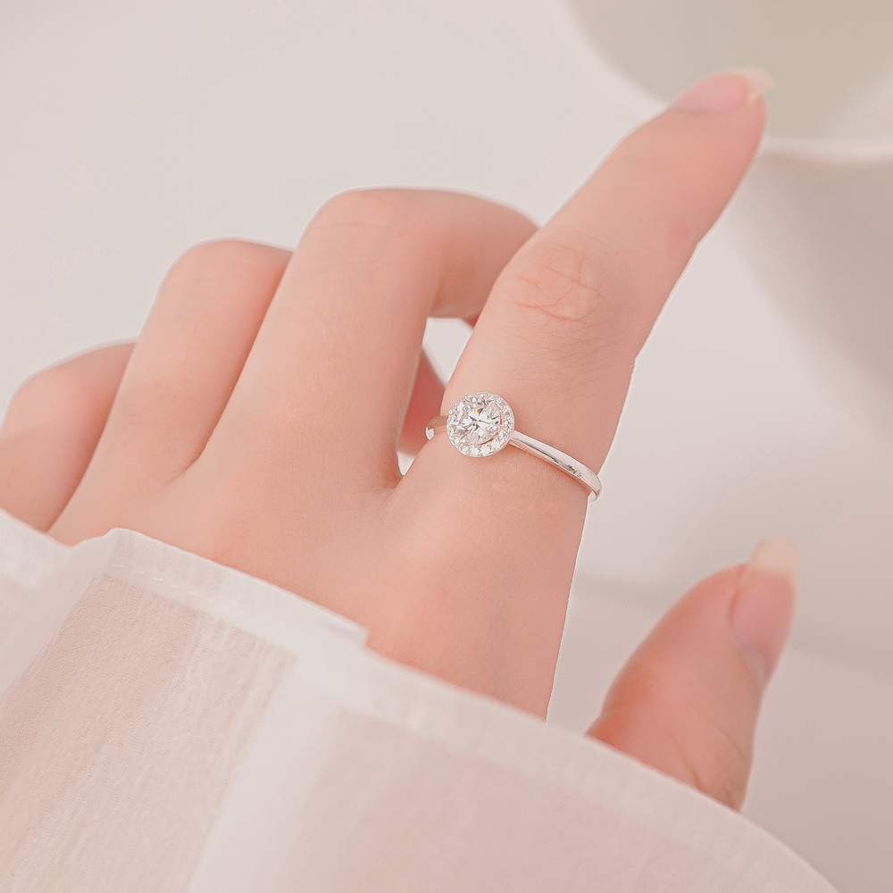 Stone Flower Ring Silver - 8354SV
