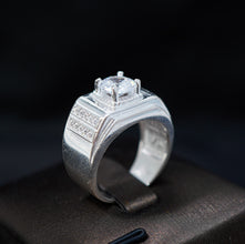 Nhẫn bạc nam CDE Round Cut White Stone Silver Ring CDE8361- Nhẫn bạc ta