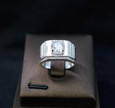 Nhẫn bạc nam CDE Round Cut White Stone Silver Ring CDE8361- Nhẫn bạc ta