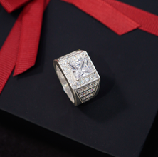 Nhẫn bạc nam CDE Square Stone Encrusted Silver Ring CDE8367- Nhẫn bạc ta