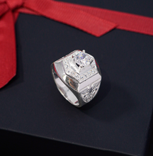 Nhẫn bạc nam CDE Square White Stone Men's Silver Ring CDE8365- Nhẫn bạc ta