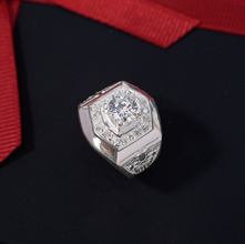 Nhẫn bạc nam CDE Square White Stone Men's Silver Ring CDE8365- Nhẫn bạc ta