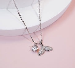 Dây chuyền kim cương Moissanite LAMY Mermaid Tail Round CDEDN037WH - Hàng chính hãng đã kiểm định