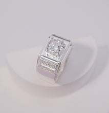 Nhẫn bạc nam CDE Round Cut White Stone Silver Ring CDE8361- Nhẫn bạc ta