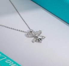 Dây chuyền kim cương Moissanite LAMY Artistic Ribbon 5.0 ly CDEDN040WH - Hàng chính hãng đã kiểm định