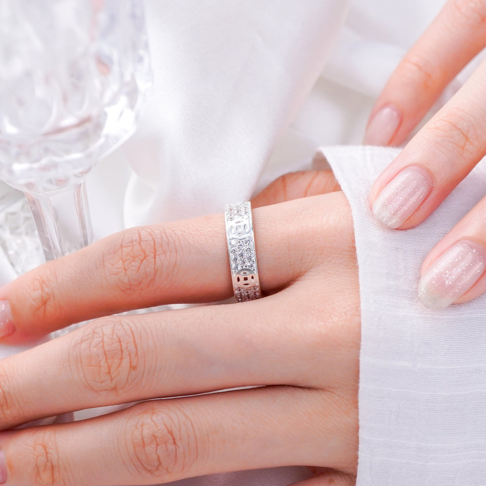 Lucky Coin Stone Ring