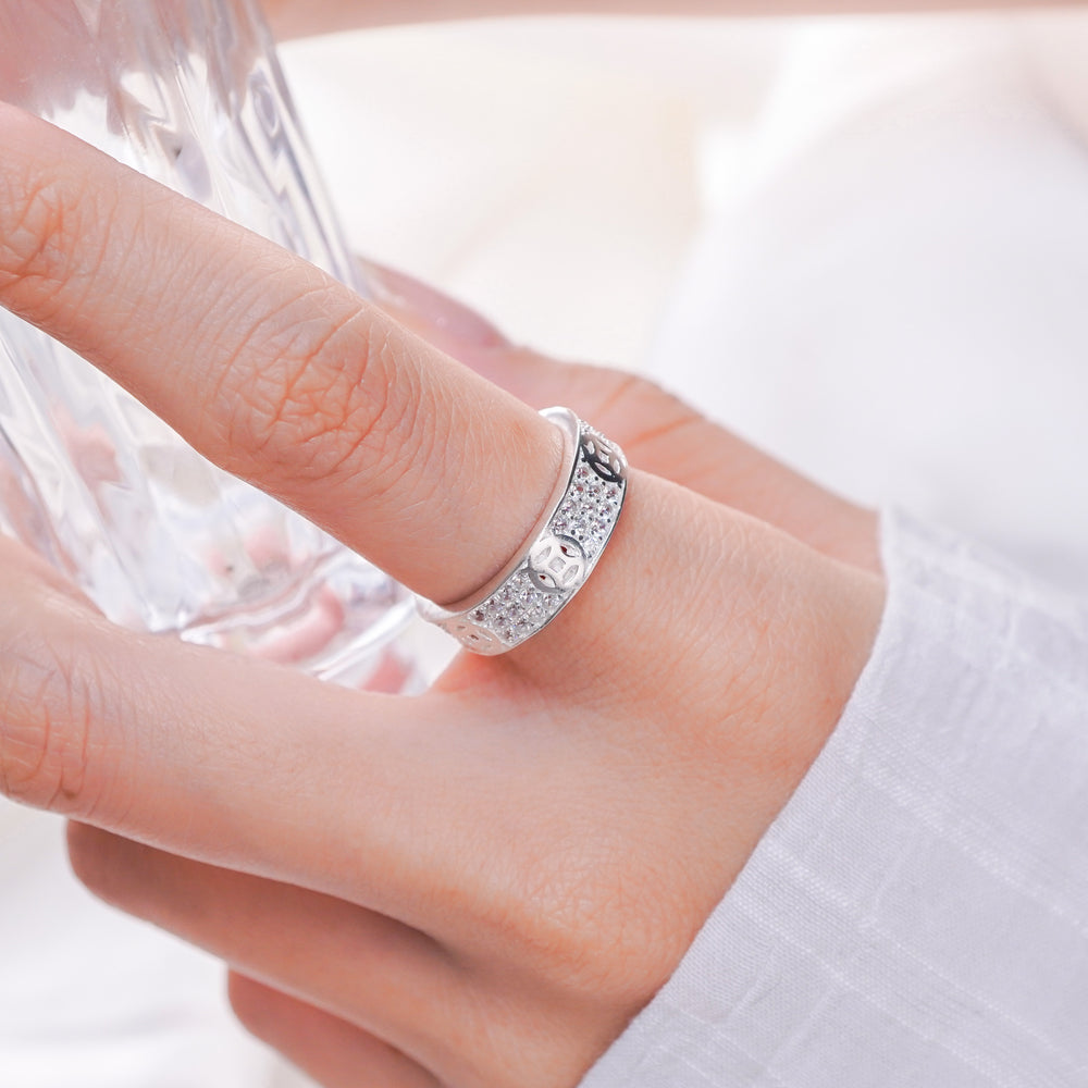 Lucky Coin Stone Ring