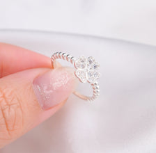 Nhẫn bạc nữ LAMY Four Leaf Silver Ring CDE8258