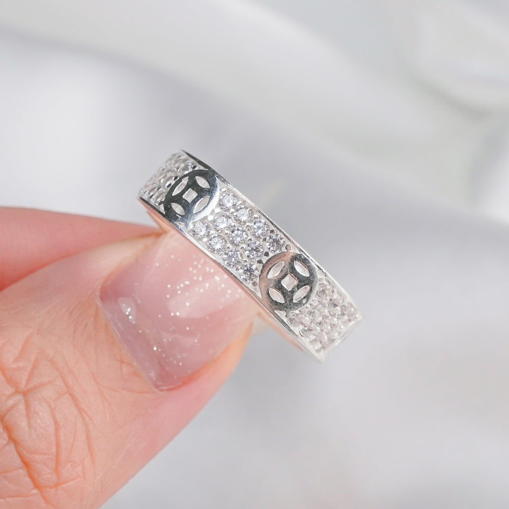 Lucky Coin Stone Ring