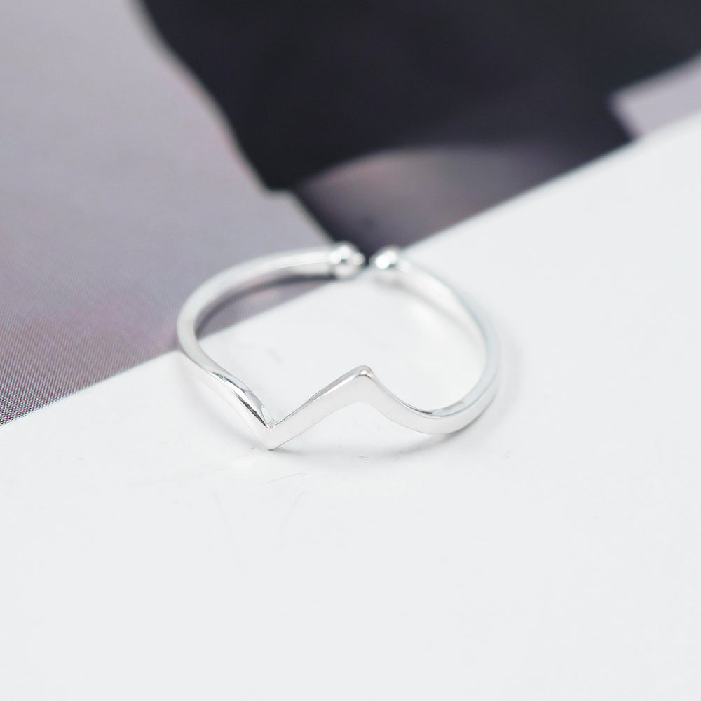 Lightning Bolt Ring Silver, nhẫn hở trơn