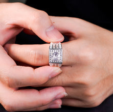 Nhẫn bạc nam LAMY Round Classic Stone Ring CDE8271