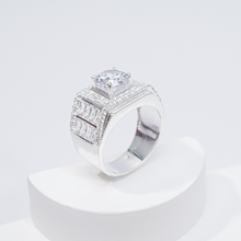 Nhẫn bạc nam CDE Round Cut White Stone Men's Silver Ring CDE8364- Nhẫn bạc ta