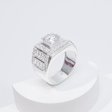 Nhẫn bạc nam CDE Round Cut White Stone Men's Silver Ring CDE8364- Nhẫn bạc ta